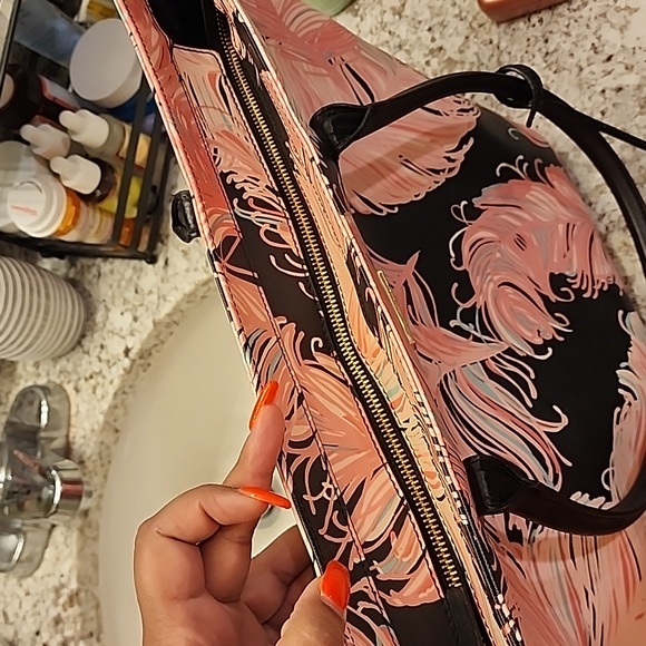 Kate Spade Pink/Blue Feather Tote - Picture 6 of 7